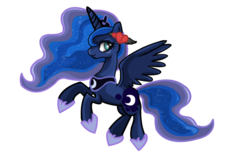 Size: 1000x618 | Tagged: safe, artist:schnuffitrunks, princess luna, pony, g4, female, heart, simple background, solo