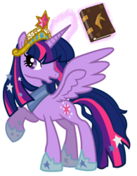 Size: 526x675 | Tagged: safe, artist:schnuffitrunks, twilight sparkle, alicorn, pony, g4, big crown thingy, female, hilarious in hindsight, hoof shoes, jewelry, magic, mare, peytral, race swap, raised hoof, regalia, simple background, solo, telekinesis, transparent background, twilight sparkle (alicorn), ultimate twilight