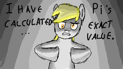 Size: 640x360 | Tagged: artist needed, safe, derpy hooves, pegasus, pony, g4, female, mare, math, pi, solo, touhou