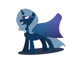 Size: 1440x1200 | Tagged: safe, artist:fraida94, princess luna, alicorn, pony, g4, clothes, coat, female, grin, hooves, horn, lineless, mare, minimalist, s1 luna, simple background, smiling, solo, transparent background