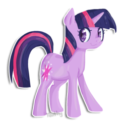 Size: 400x400 | Tagged: dead source, safe, artist:tenthy, twilight sparkle, pony, unicorn, g4, female, mare, simple background, smiling, solo, transparent background, unicorn twilight