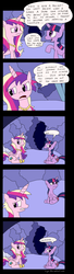 Size: 666x2441 | Tagged: safe, artist:tifu, princess cadance, twilight sparkle, a canterlot wedding, g4, awkward, comic