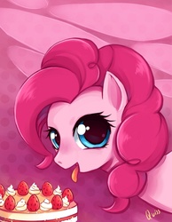 Size: 700x903 | Tagged: safe, artist:quiss, pinkie pie, earth pony, pony, g4, cake, female, solo