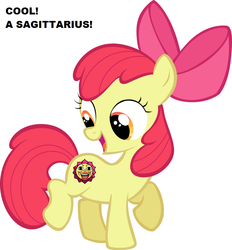 Size: 900x968 | Tagged: safe, apple bloom, g4, alternate cutie mark, cutie mark, nakajima, rave master, sagittarius