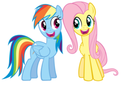 Size: 6500x4529 | Tagged: safe, artist:stabzor, fluttershy, rainbow dash, g4, may the best pet win, absurd resolution, faic, simple background, transparent background, vector