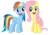 Size: 6500x4529 | Tagged: safe, artist:stabzor, fluttershy, rainbow dash, may the best pet win, absurd resolution, faic, simple background, transparent background, vector