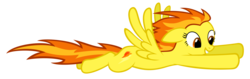 Size: 6000x1900 | Tagged: safe, artist:stabzor, spitfire, pony, g4, female, flying, simple background, solo, spread wings, transparent background, vector, windswept mane