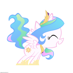 Size: 1600x1600 | Tagged: safe, artist:olegsavoskin, princess celestia, alicorn, pony, g4, cewestia, cute, female, filly, solo