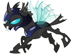 Size: 5500x4200 | Tagged: safe, artist:stabzor, changeling, g4, absurd resolution, armor, buzzing wings, changeling officer, helmet, simple background, solo, transparent background, vector