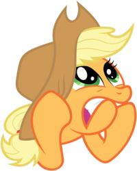 Size: 4008x5000 | Tagged: safe, artist:stabzor, applejack, earth pony, pony, g4, absurd resolution, female, simple background, solo, transparent background, vector, worried