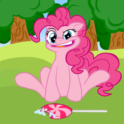 Size: 800x800 | Tagged: safe, artist:khorme, pinkie pie, g4, dreamworks face, faic, lollipop