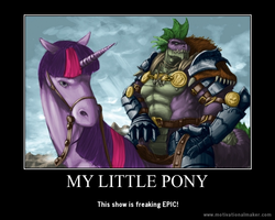 Size: 750x600 | Tagged: safe, artist:beefster09, artist:quizzicalkisses, spike, twilight sparkle, dragon, pony, unicorn, g4, armor, awesome, beefspike, dragons riding ponies, duo, epic, female, greatest internet moments, hoers, male, mare, meme, motivational poster, realistic, riding, spike riding twilight, unicorn twilight