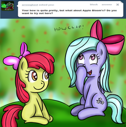 Size: 1000x1010 | Tagged: safe, artist:freefraq, apple bloom, flitter, g4, ask, ask-flitter, tumblr
