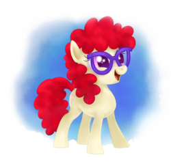 Size: 900x854 | Tagged: safe, artist:mn27, twist, earth pony, pony, g4, cute, female, filly, glasses, open mouth, simple background, solo, transparent background, twistabetes