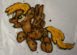 Size: 393x281 | Tagged: safe, artist:bawesome-bacon, derpy hooves, pegasus, pony, g4, edible, female, mare, muffin
