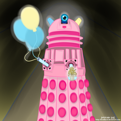 Size: 1000x1000 | Tagged: safe, artist:invidlord, pinkie pie, g4, dalek, doctor who, solo
