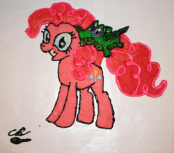 Size: 467x411 | Tagged: safe, artist:bawesome-bacon, gummy, pinkie pie, g4, edible