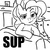 Size: 945x945 | Tagged: safe, artist:megasweet, pinkie pie, earth pony, pony, g4, bed, couch, female, monochrome, morning ponies, solo