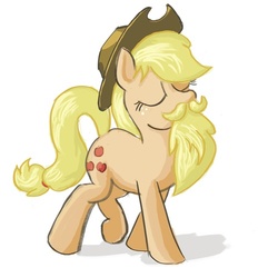 Size: 500x500 | Tagged: safe, artist:gyrik22, applejack, earth pony, pony, g4, beard, eyes closed, female, solo