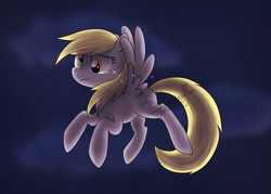 Size: 1400x1000 | Tagged: safe, artist:maplesunrise, derpy hooves, pegasus, pony, g4, crying, female, flying, mare