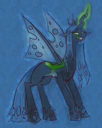 Size: 1208x1511 | Tagged: safe, artist:redintravenous, queen chrysalis, changeling, changeling queen, g4, crown, female, jewelry, regalia, solo