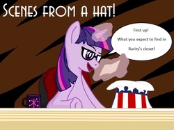 Size: 798x598 | Tagged: safe, twilight sparkle, g4, crossover, glasses, parody, scenes from a hat, whose line is it anyway