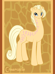 Size: 751x997 | Tagged: safe, artist:helllemur, creamsicle (g1), giraffe, g1, g4, female, g1 to g4, generation leap, solo