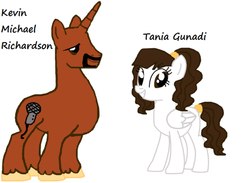 Size: 600x438 | Tagged: safe, bulkhead, kevin michael richardson, miko, miko nakadai, ponified, tania gunadi, transformers, voice actors