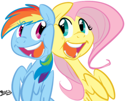 Size: 682x553 | Tagged: safe, artist:php27, fluttershy, rainbow dash, g4, may the best pet win, my little pony: friendship is magic, faic, puffy cheeks, scene interpretation