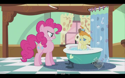 Size: 640x400 | Tagged: safe, screencap, pinkie pie, pound cake, pumpkin cake, baby cakes, g4, hub logo, war, youtube caption