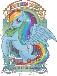 Size: 700x934 | Tagged: dead source, safe, artist:hezaa, rainbow dash, pony, g4, female, looking at you, modern art, nouveau, solo