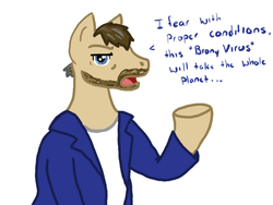 Size: 640x480 | Tagged: safe, artist:fairiedragon999, semi-anthro, gregory house, house m.d., ponified, solo