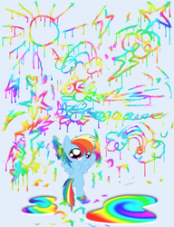 Size: 1024x1330 | Tagged: safe, artist:zedrin, rainbow dash, g4, filly, paint, paint on fur