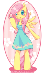 Size: 450x720 | Tagged: safe, artist:churobu, fluttershy, butterfly, pegasus, semi-anthro, g4, bipedal, clothes, cute, dress, shyabetes, simple background, transparent background