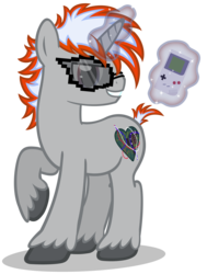 Size: 5052x6672 | Tagged: safe, artist:rayne-feather, oc, oc only, pony, absurd resolution, game boy, simple background, solo, transparent background, vector