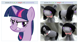 Size: 535x286 | Tagged: artist needed, safe, octavia melody, twilight sparkle, g4, irl, meta, photo, plushie