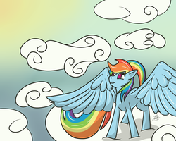 Size: 5000x4000 | Tagged: safe, artist:tlatophat, rainbow dash, pegasus, pony, g4, absurd resolution, cloud, cloudy, female, mare, solo