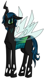 Size: 2714x4815 | Tagged: dead source, safe, artist:tlatophat, queen chrysalis, changeling, changeling queen, g4, changeling king, female, king metamorphosis, rule 63, simple background, solo, transparent background