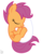 Size: 555x695 | Tagged: safe, artist:facelessjr, scootaloo, pegasus, pony, g4, cute, cutealoo, egg, female, filly, pillow, scootachicken, simple background, sleeping, solo, transparent background