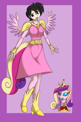 Size: 1200x1800 | Tagged: safe, artist:kloudmutt, princess cadance, human, g4, masking, ponyrumi