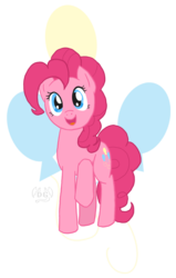 Size: 1280x2008 | Tagged: dead source, safe, artist:lunarahartistry, pinkie pie, earth pony, pony, g4, balloon, female, looking at you, mare, solo