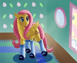 Size: 1168x950 | Tagged: safe, artist:alipes, fluttershy, pony, g4, clothes, female, solo