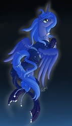 Size: 662x1159 | Tagged: safe, artist:alipes, princess luna, pony, g4, clothes, dress, female, solo