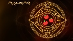 Size: 1920x1080 | Tagged: safe, artist:sierraex, applejack, g4, magic, magic circle, runes