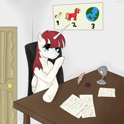 Size: 1500x1500 | Tagged: safe, artist:rodolfomushi, oc, oc only, oc:fausticorn, lauren faust, solo, world domination