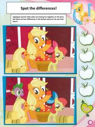 Size: 1201x1600 | Tagged: safe, apple bloom, applejack, spike, g4, comic, have fun with the ponies, norway, spot the difference, translation