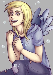 Size: 2480x3507 | Tagged: safe, artist:mifinlow, derpy hooves, human, g4, high res, humanized, solo