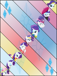 Size: 2700x3600 | Tagged: safe, artist:regolithx, rarity, pony, g4, alternate hairstyle, beret, clothes, dress, eyes closed, female, flower, hat, high res, poster, solo, tiara