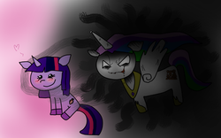 Size: 779x486 | Tagged: safe, princess celestia, twilight sparkle, princess molestia, g4, imminent rape, pedobear