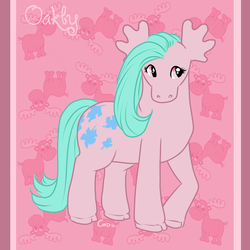 Size: 900x900 | Tagged: safe, artist:helllemur, oakly, moose, g1, g4, g1 to g4, generation leap, pony friends